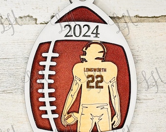 File di taglio laser personalizzato per ornamento da calcio (download digitale)