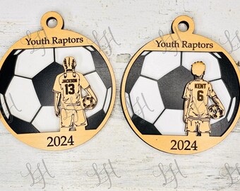 Soccer, Personalized Soccer Ornament, Laser Cut File, Laser Cut, Soccer Ornament, Glowforge, Custom Soccer, Youth Female & Male Soccer