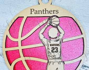 Personalized Basketball Ornament: Laser Cut 2-Layer Design (Digital Download)