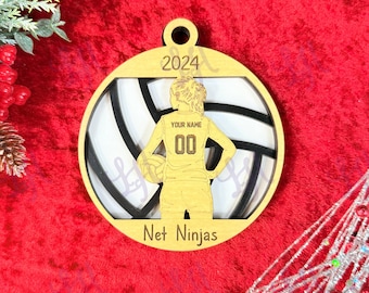 Personalized Volleyball Ornament Laser Cut File (Digital Download)
