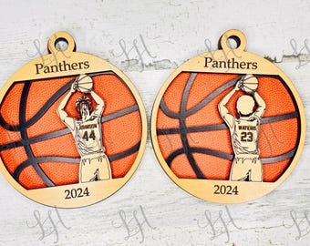 Personalized Basketball Ornament, Laser Cut File (Digital Download)
