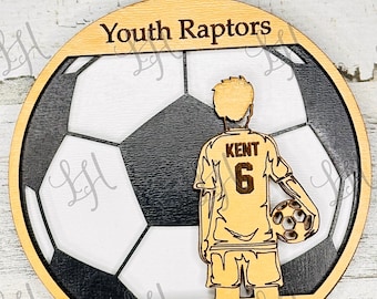 Soccer, Personalized Soccer Ornament, Laser Cut File, Laser Cut, Soccer Ornament, Glowforge Ornament, Custom Soccer, Youth Male Soccer