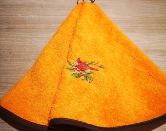 Embroidered terry hand towel