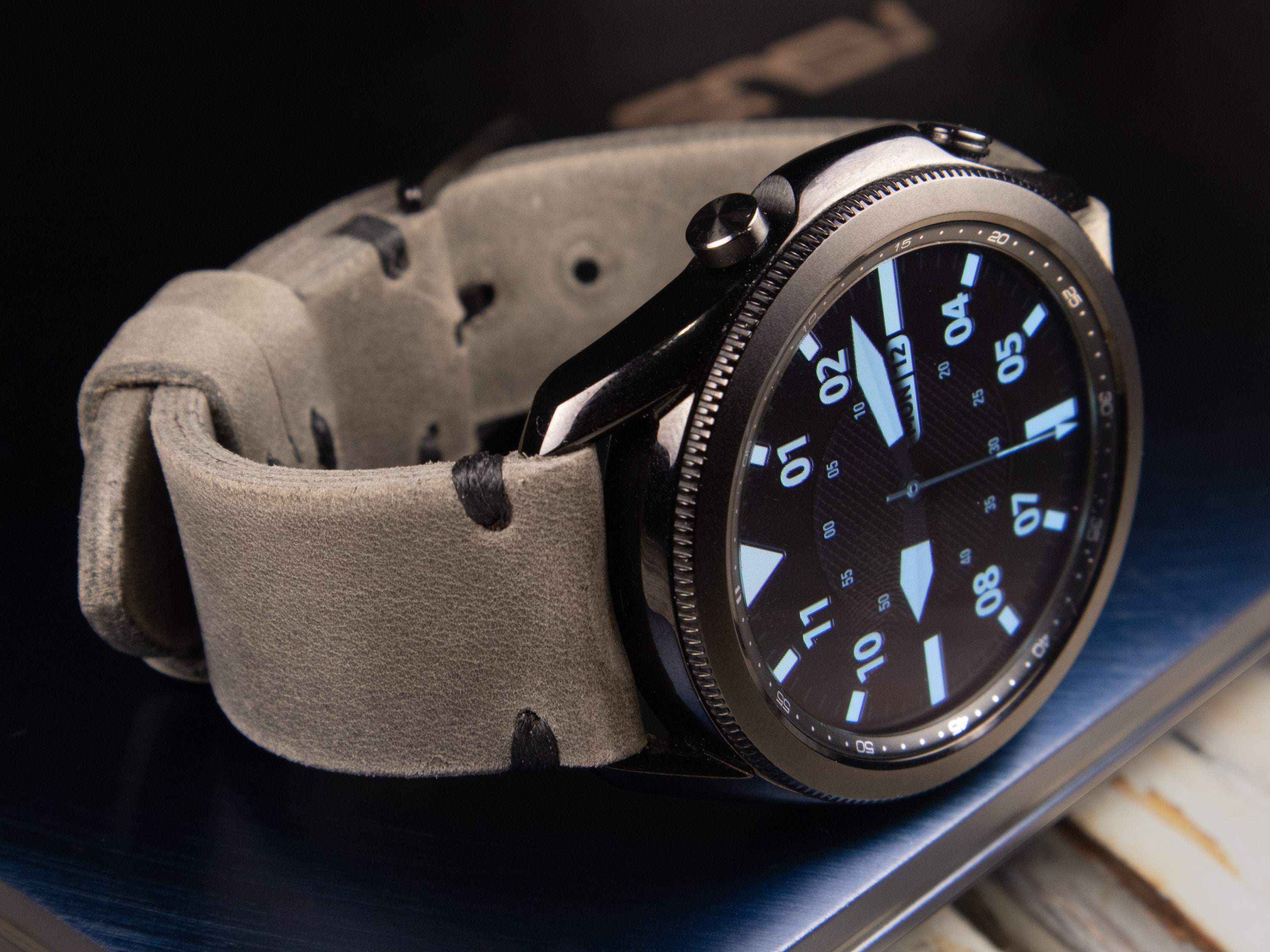 Samsung Watch Band 3 45mm 41mm Handmade Leather Strap Galaxy Etsy