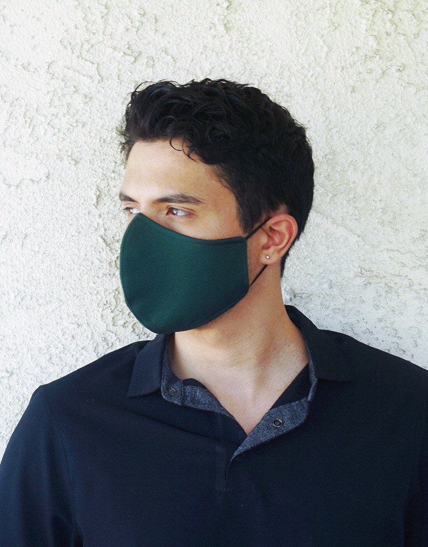 Men and Women Green Face Mask Emerald Reusable Washable Etsy