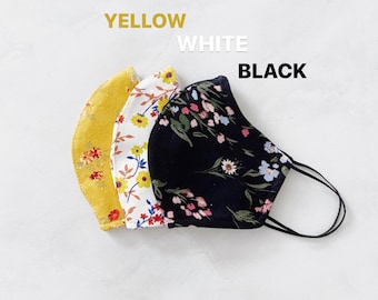 Dainty Ditsy Spring Floral Face Mask - Reusable, Washable, Fashion Contour Fitted, Double Layered, Soft, Lightweight Face Mask -Made in USA