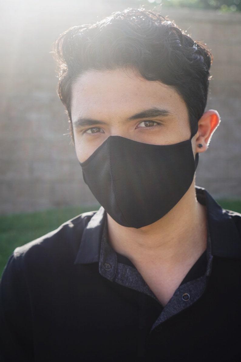 Men and Women Black Face Mask Reusable Washable Fashion Etsy