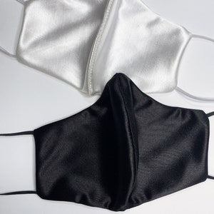Silky Smooth soft chic face mask - Reusable, Washable, Fashion Fitted Contour, Black, and White Face Mask - Made in USA