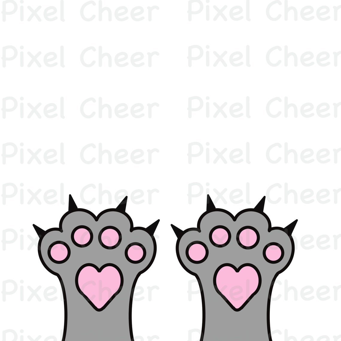 Adorable Stretching Cat Kitty Paws Pads, Pdf, PNG, Jpeg, Download
