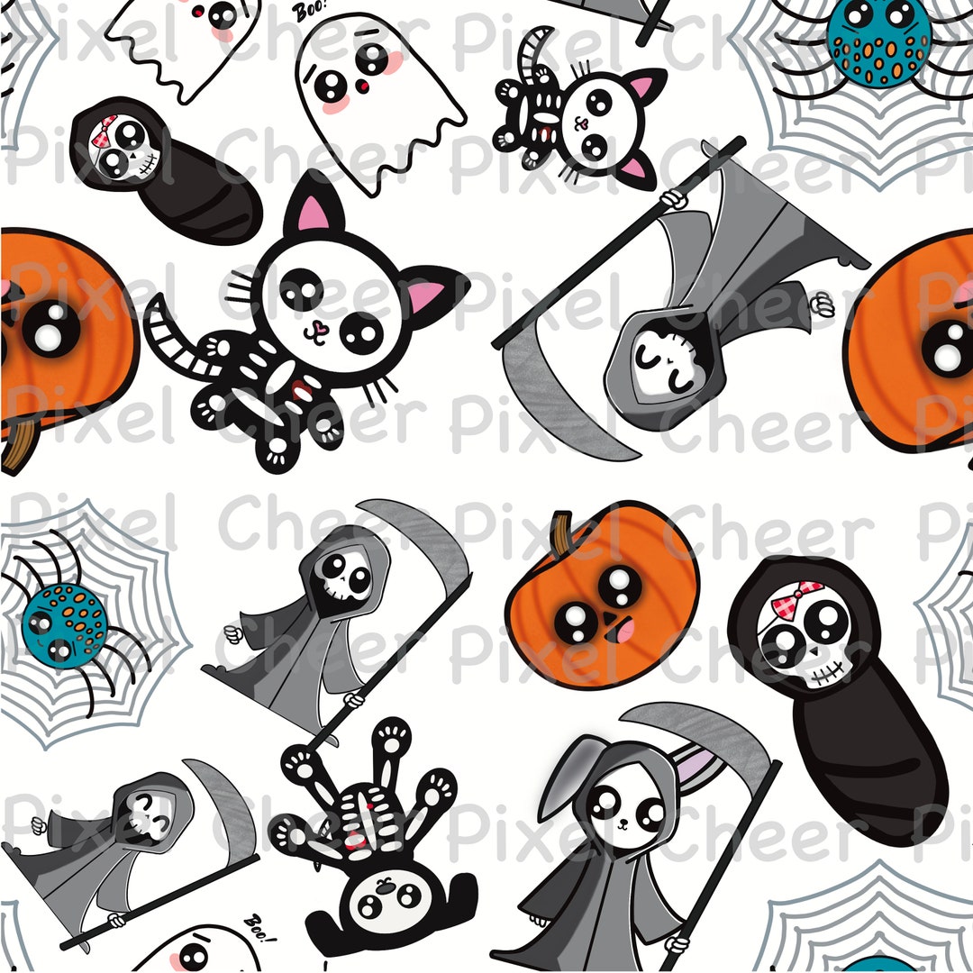 Halloween Seamless Pattern / Instant Download / Digital /PDF/ Jpg/ PNG ...