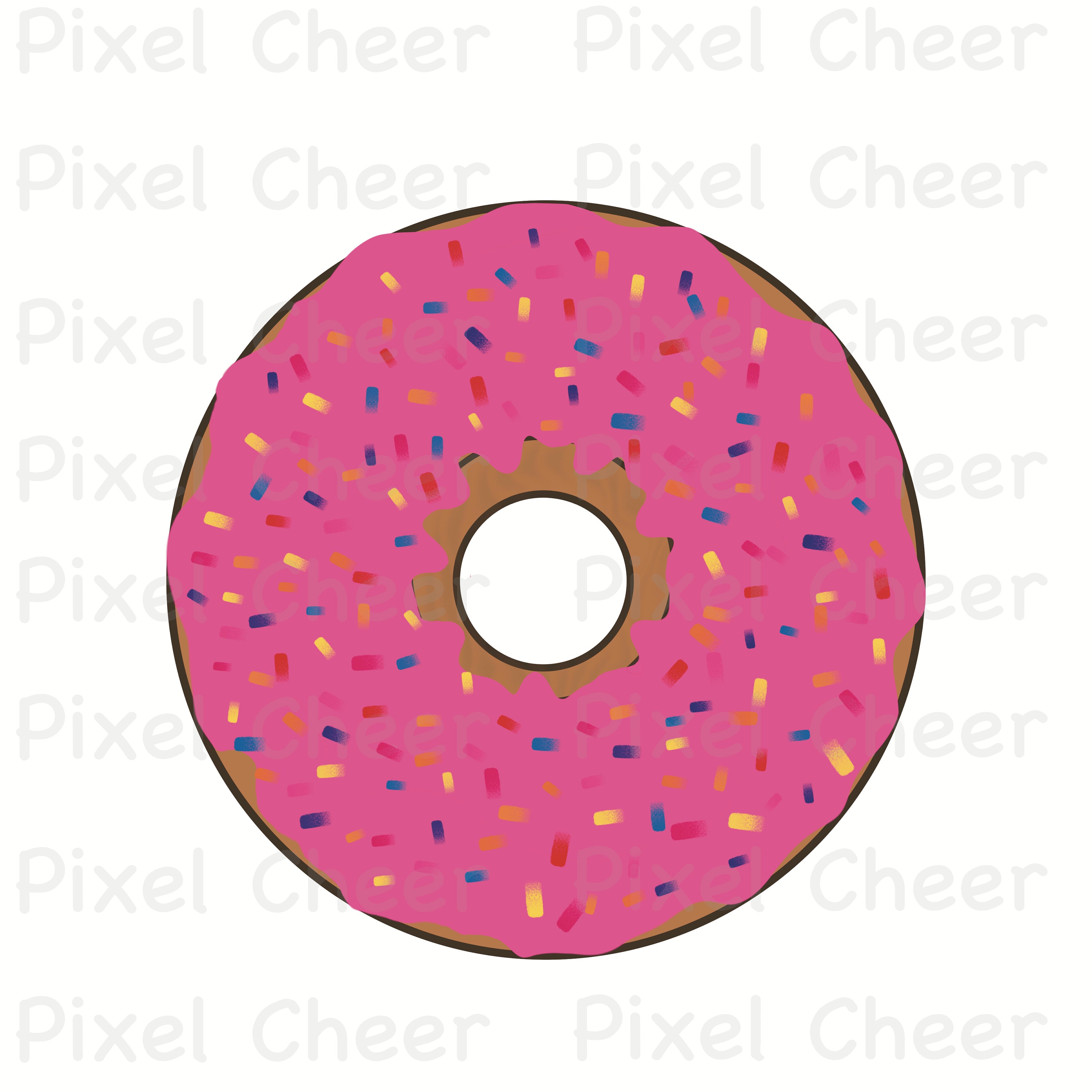 Donut With Sprinkles / PNG PDF Jpg File for Download / Clipart / Print ...