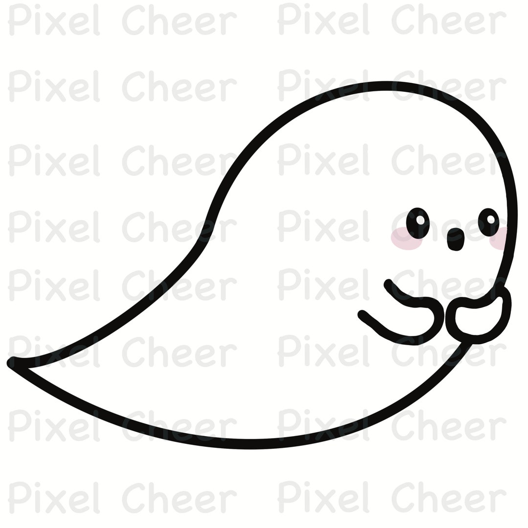 Cute Scared Ghost PDF, Jpg, PNG File for Download, Clipart, Print ...