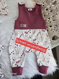 Baby set, first equipment, girls, size 50 - 68, first set gift for birth, cotton jersey with flowers, waffle jersey