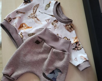 Babyset, Newbornset Erstausstattung, Erstlingsset, Homecomingoutfit, Zauberer Magic, Zauberschule, Pumphose mit Sweatshirt,