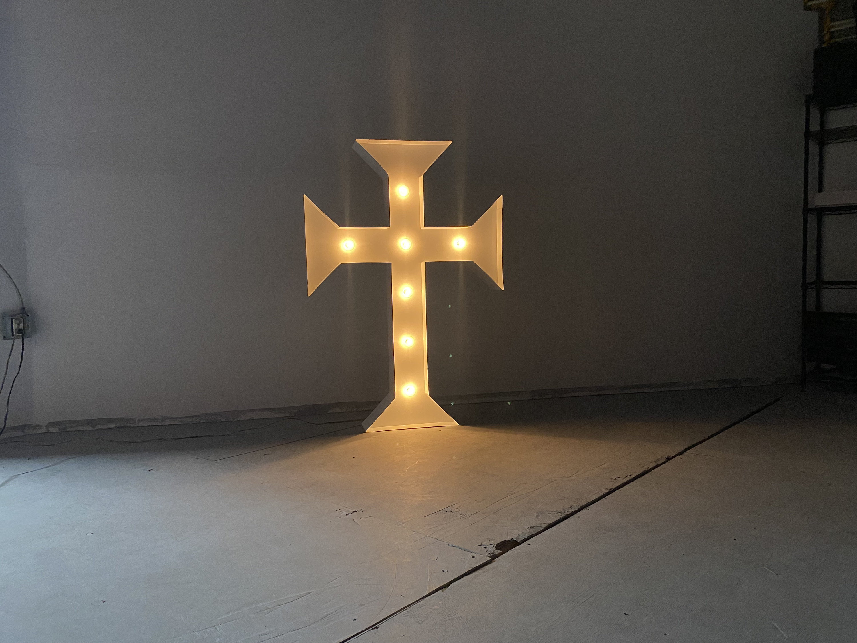 Large Lighted Cross 4ft 5ft Tall Christmas Cross Outdoor Etsy