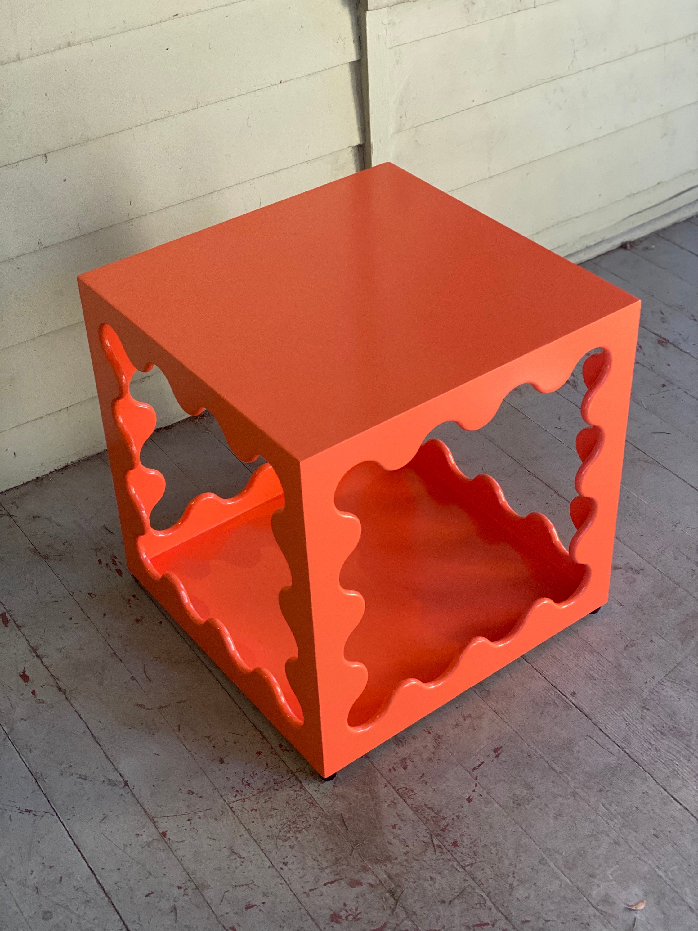 Funky Orange Coffee Table Colorful Side Table End Table Etsy