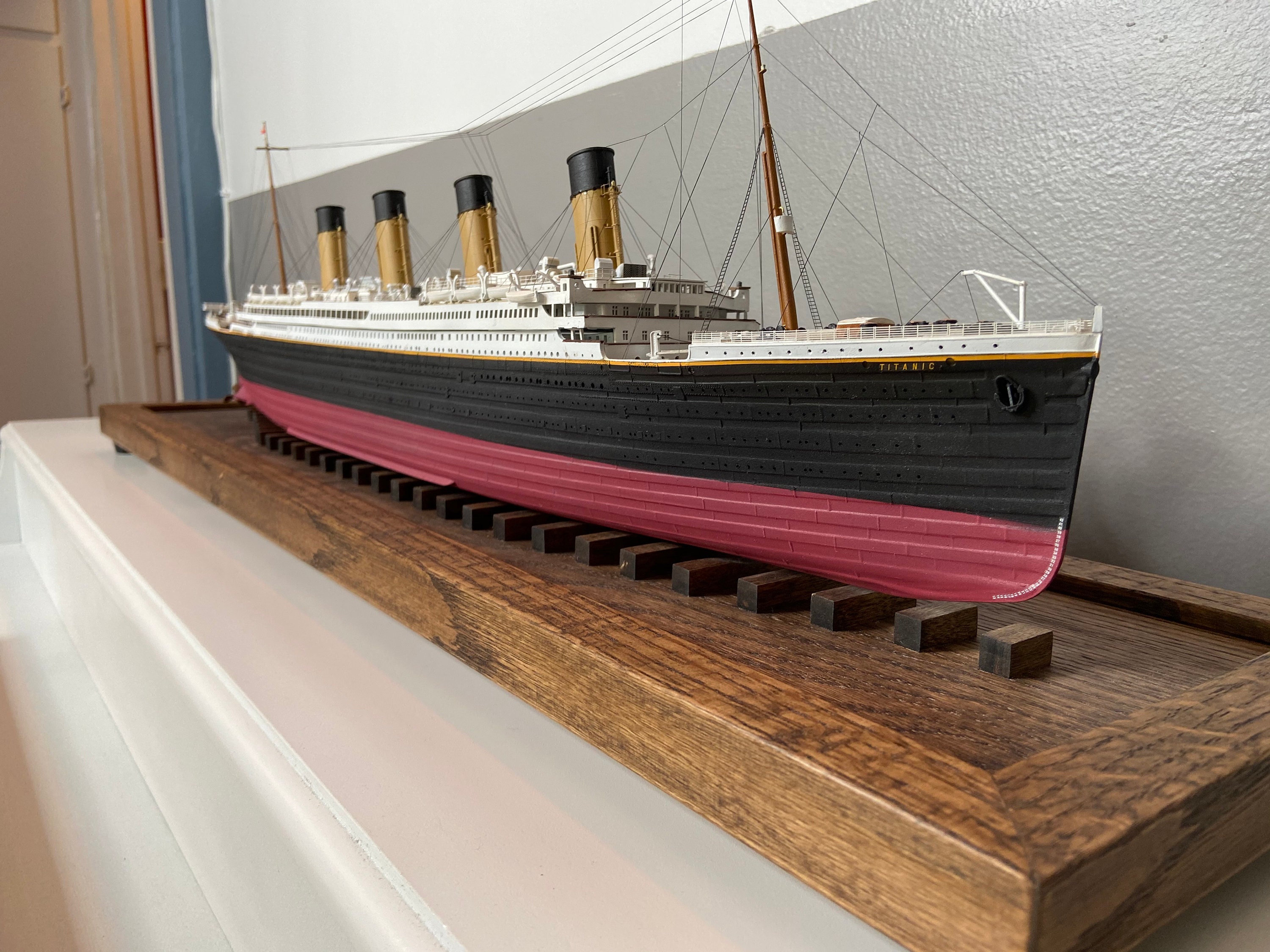 Custom Ship Model Wooden Base Display Stand 1/350 Titanic | Etsy