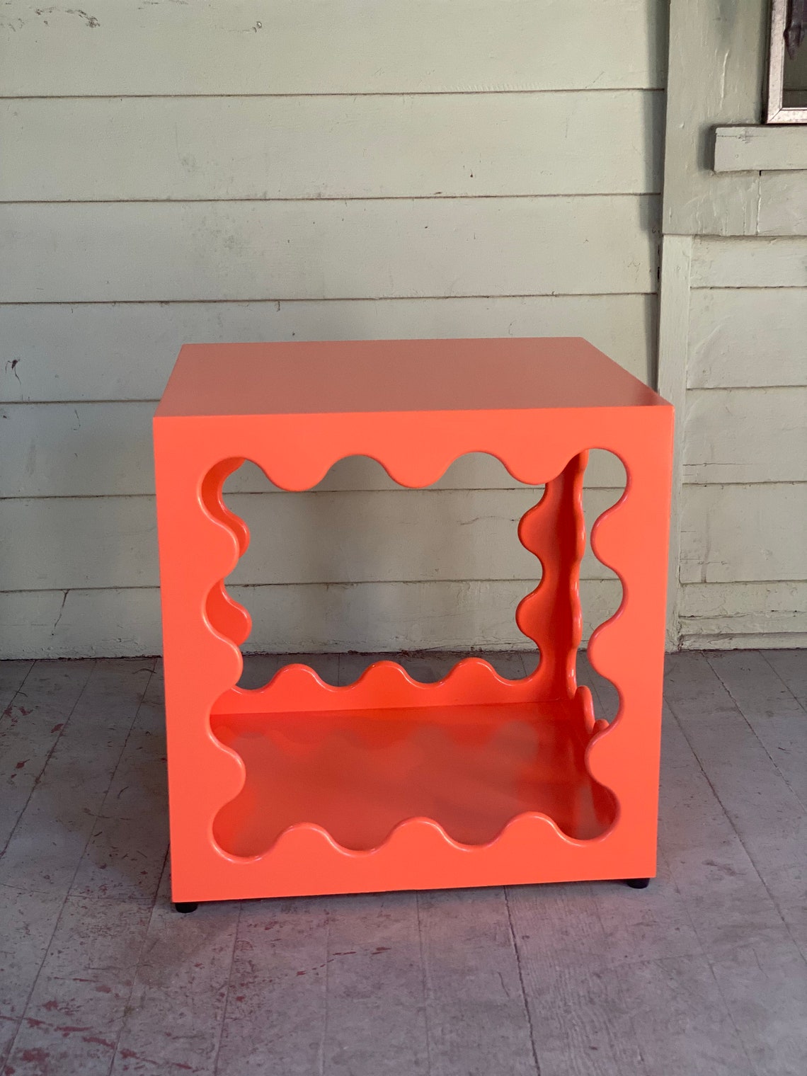 Funky Orange Coffee Table Colorful Side Table End Table Etsy