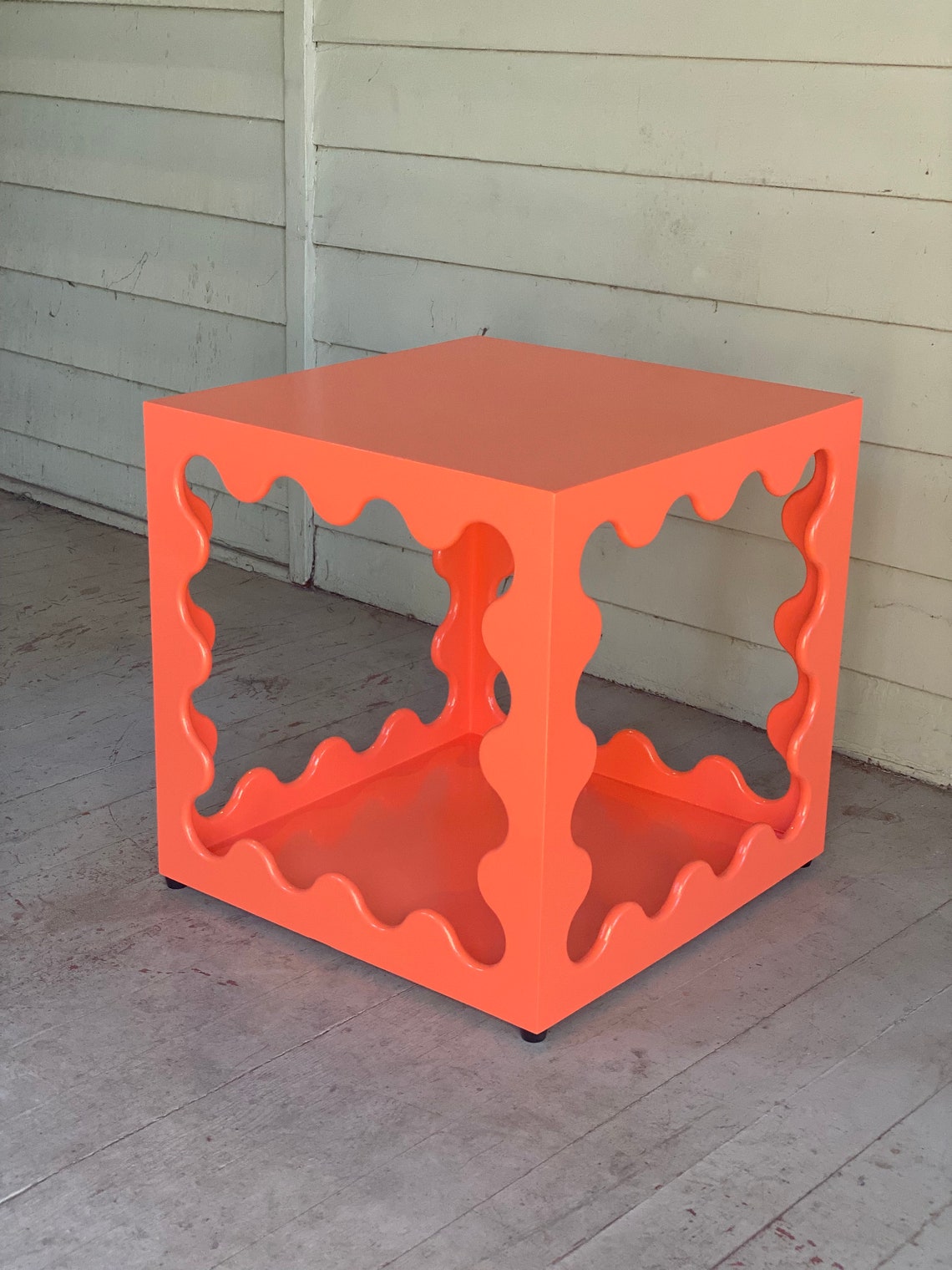 Funky Orange Coffee Table Colorful Side Table End Table Etsy