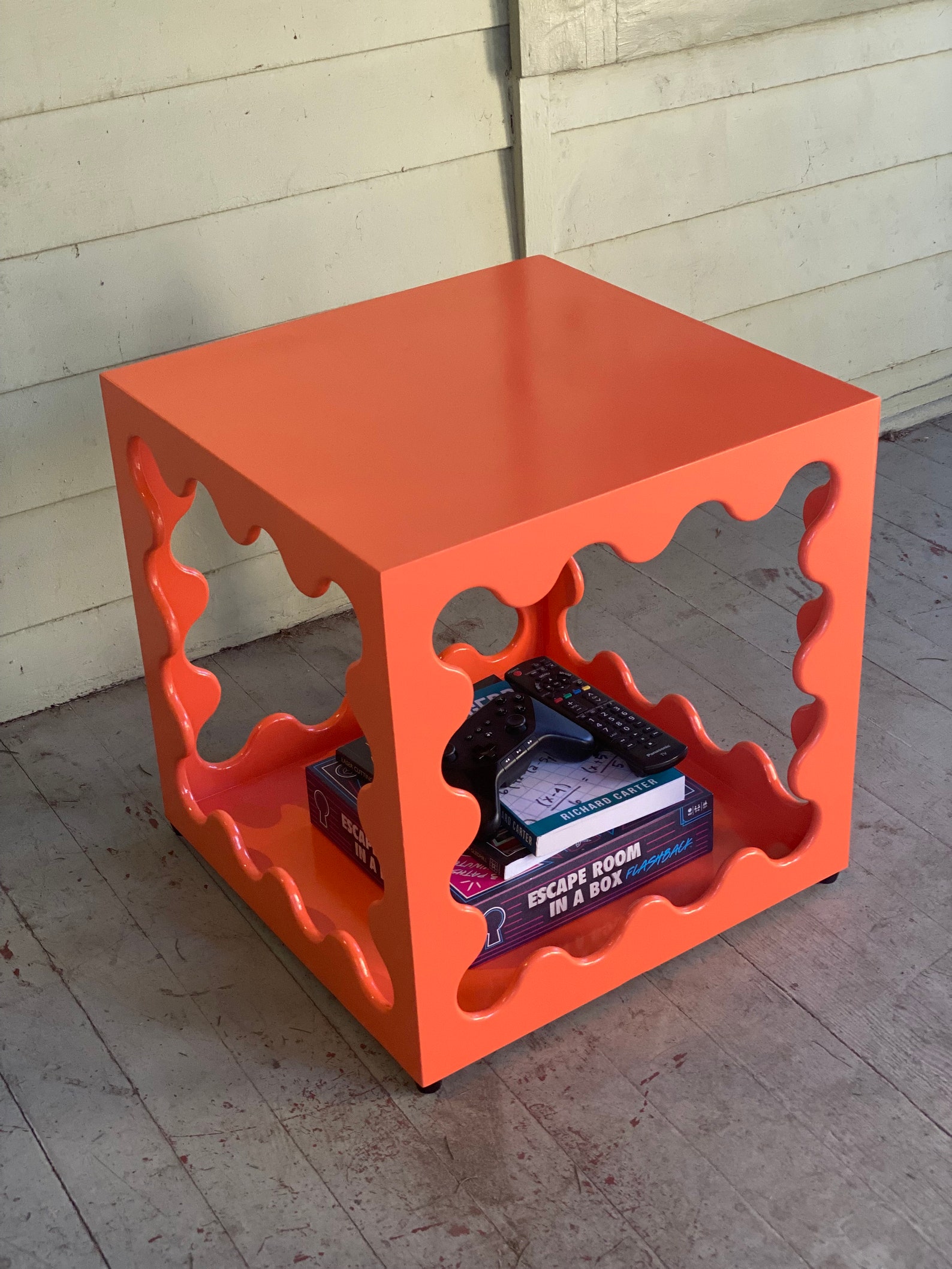 Funky Orange Coffee Table Colorful Side Table End Table Etsy