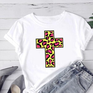 Leopard Cross Design Cut Archivos SVG Vector Cricut Cool Typo Style Fashion Logo para niñas