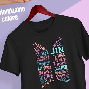 Diseño de nombre de BTS digital: Jungkook, Jimin, J-Hope, Jin, Suga, RM, V: archivo SVG Plotterdatei