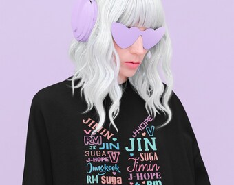 Digital BTS Namen Design - Jungkook Jimin J-hope Jin Suga RM