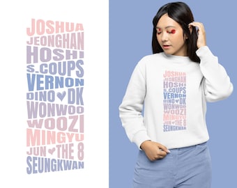 Digital Seventeen member names - Layered Svg Vector Cut File for Cricut & Silhouette