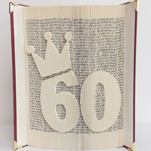 Round birthday, folded book, gift, 18th birthday, for him and her, book folding art, 18, 20, 30, 40, 50, 60, 70, 75, 80