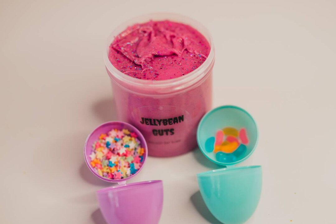 Jellybean Guts Slime Jelly Slime Pink Etsy