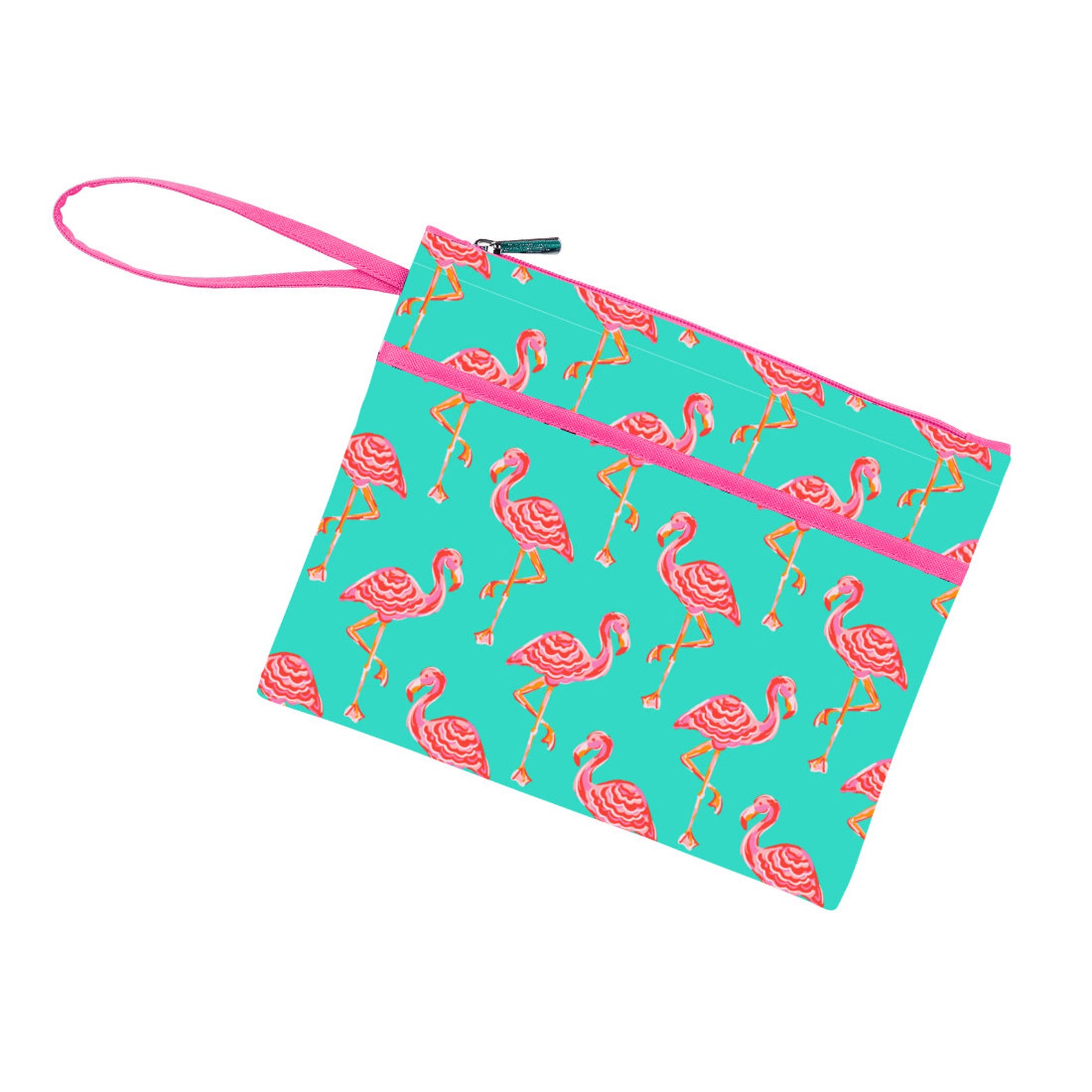Bags Flamingo Wristlet zipper pouch zipper wristlet Etsy