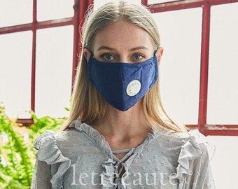 Máscara facial con bolsillo de filtro lavable