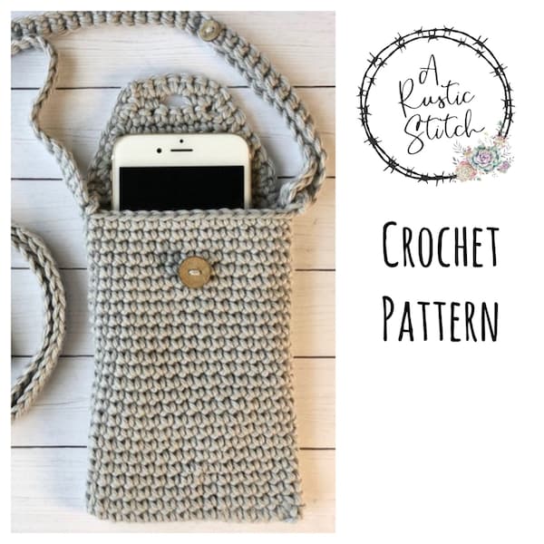 Crochet Pattern Only ~ Crossbody Cell Phone Purse ~ Cell Phone Bag ~ Small Bag