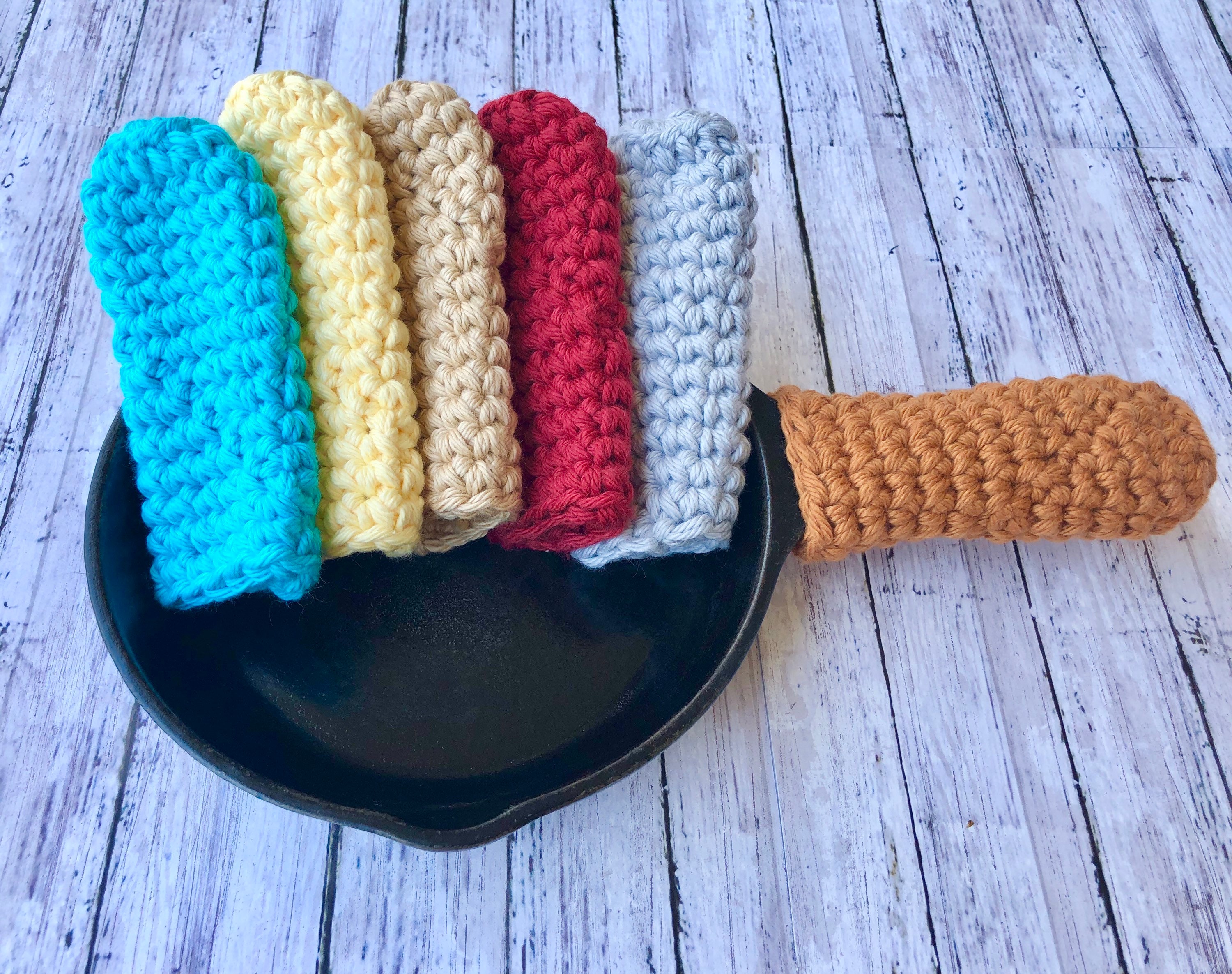 Crochet Cast Iron Skillet Handle Holders / Skillet Pot Holder Etsy