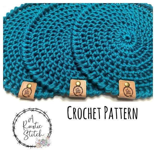Crochet Round Trivet Pattern Only ~ Three sizes / Crochet Hot Pad Pattern / Crochet Pot Holder Pattern / Crochet Planter Coaster Pattern