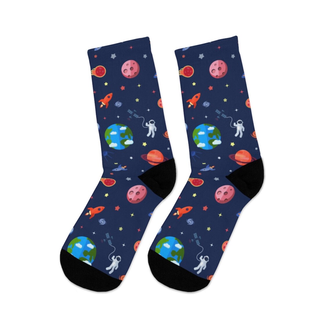 Space Alien Socks Nasa Astronaut Footwear Galaxy Stars | Etsy
