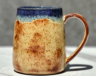 16oz Handmade Coffee Mug, Large Ceramic Coffee Mug Stoneware, Brown Coffee Mug Pottery, Tea Mug, Ceramic Drinkware