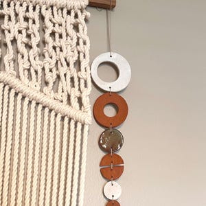 Ceramic Wall Hanging: Tan Speckled Clay, Sage Glaze, Organic Boho Decor