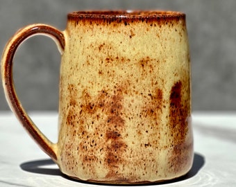 15oz Handmade Coffee Mug, Large Ceramic Coffee Mug Stoneware, Brown Coffee Mug Pottery, Tea Mug, Ceramic Drinkware