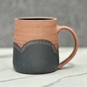 16oz Raw Earth Collection  Handmade Coffee Mug, Black Mug Ceramic, Coffee Mug Pottery, Abstract Mug