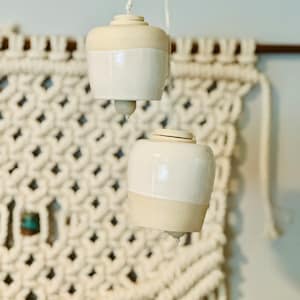 Handmade Ceramic Bell Chimes - White Ceramic Bells, Ceramic Chimes, Wall Art, Handmade Bells, Wall Hanging