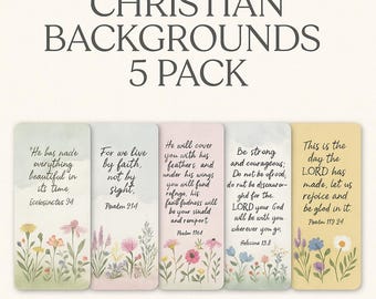 Christliche Bibel Vers Wallpaper | iPhone/Android | Hohe Auflösung | Bibel Vers Wallpaper | Digitaler Download | Floral - 5er Pack