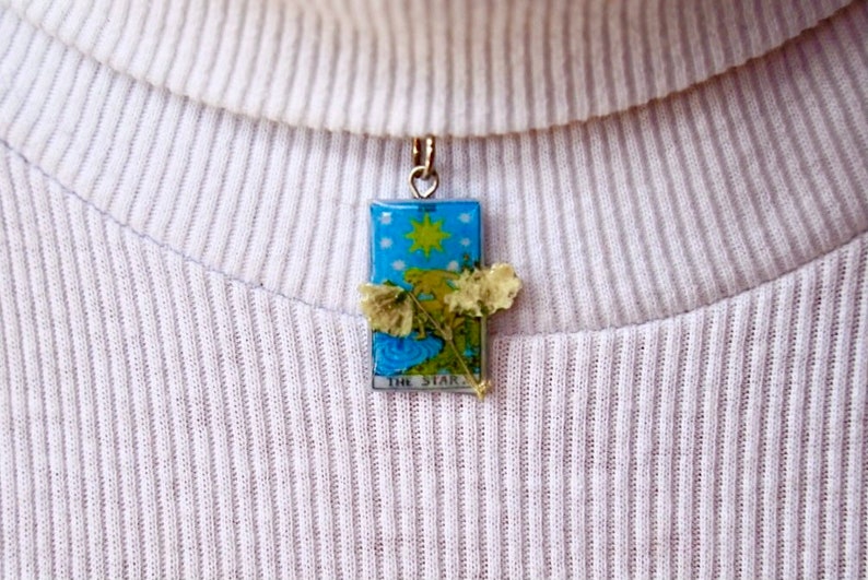 Astrology Zodiac Jewelry Birth Tarot Card Floral Blossom Necklace Fortune Teller Psychic Choker Quirky Hippy Magical Witchy Fairy Gift