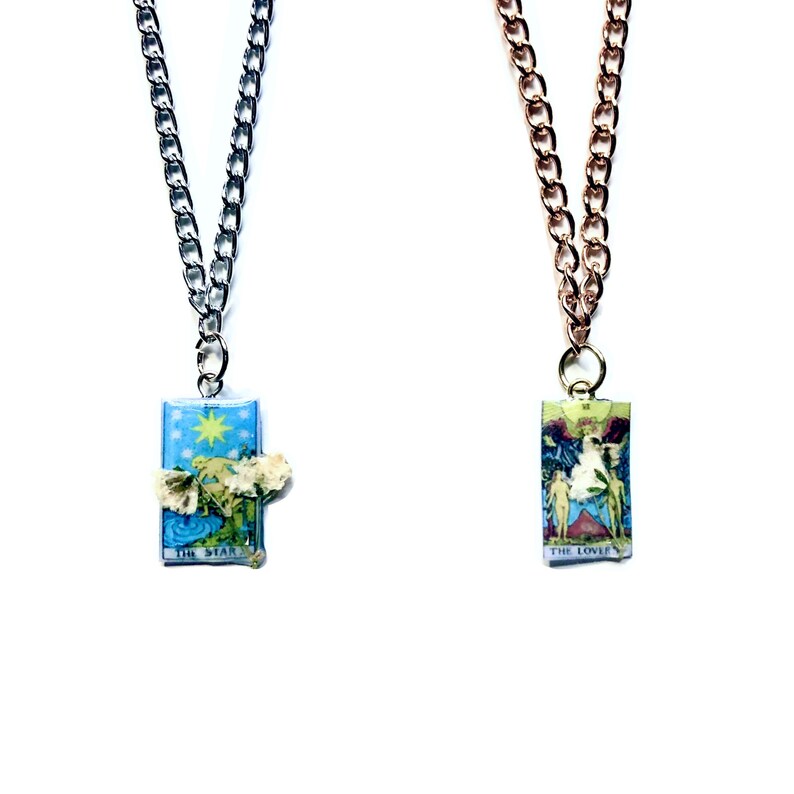Astrology Zodiac Jewelry Birth Tarot Card Floral Blossom Necklace Fortune Teller Psychic Choker Quirky Hippy Magical Witchy Fairy Gift
