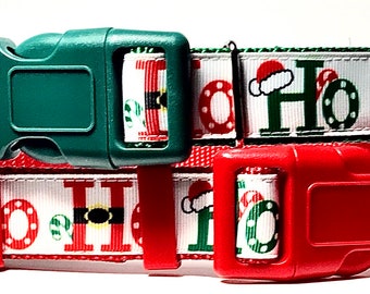 Ho! Ho! Ho! Christmas Collar. Choose Red or Green