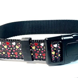Red and Shiny Gold Hearts Valentine Collar