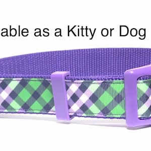 Green and Purple Plaid Easter Collar