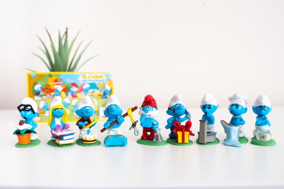 【THE SMURFS 】vintage スマーフ フィギュア 16体セット Vintage Kinder Surprise Smurfs Figures, Ferrero Mini Smurfs Parade