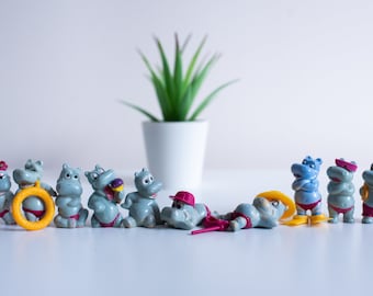 Vintage Kinder Surprise Happy Hippo Figures - 1988 Ferrero Toy Collection kinder joy