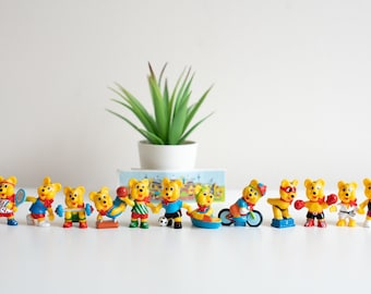 1995 Винтажный Haribo Bear Sport набор статуэток + оригинальная бумага